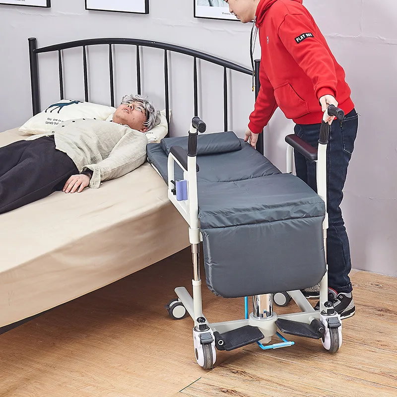 Hydraulic lift, reclining care, toilet chair, bath chair, hand push wheelchair