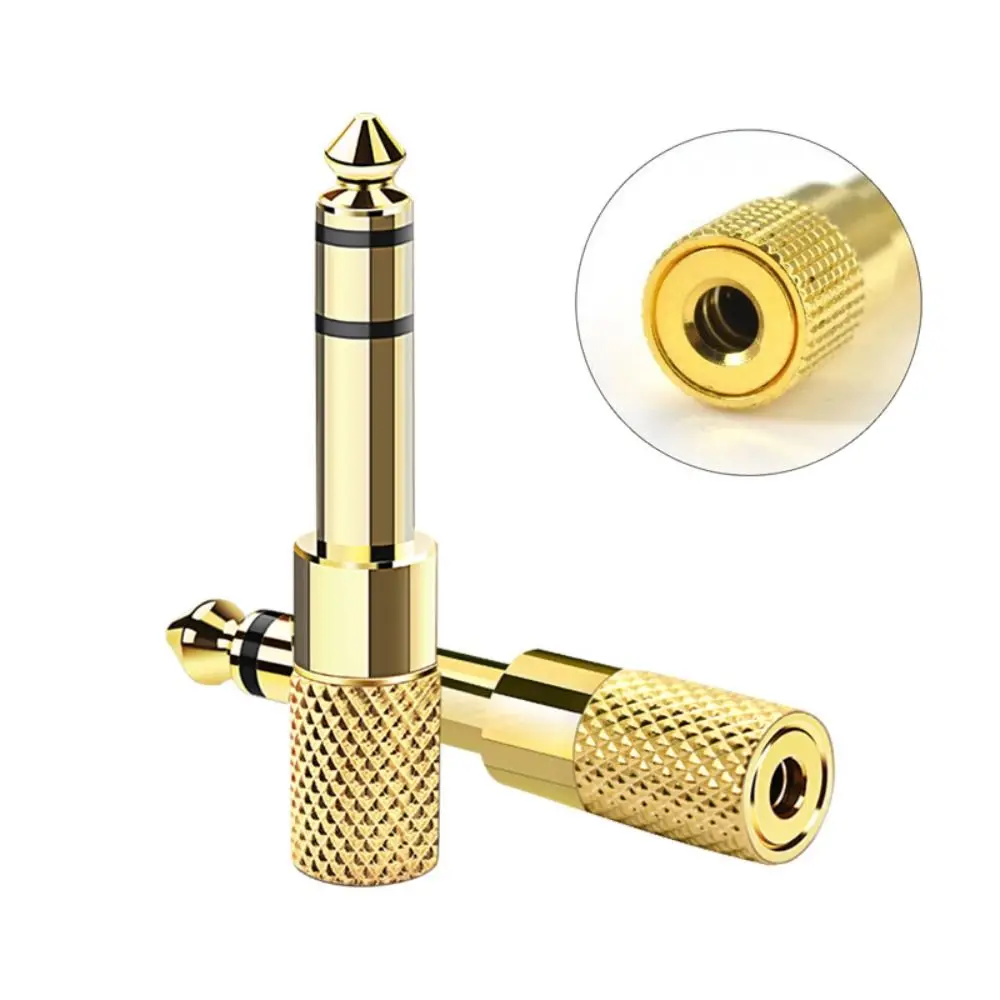 1/4 Inch Headphone Adapter 3.5mm To 6.35mm Gold Plated Headphone Converter Small To Big Two-channel Jack Audio Adaptor