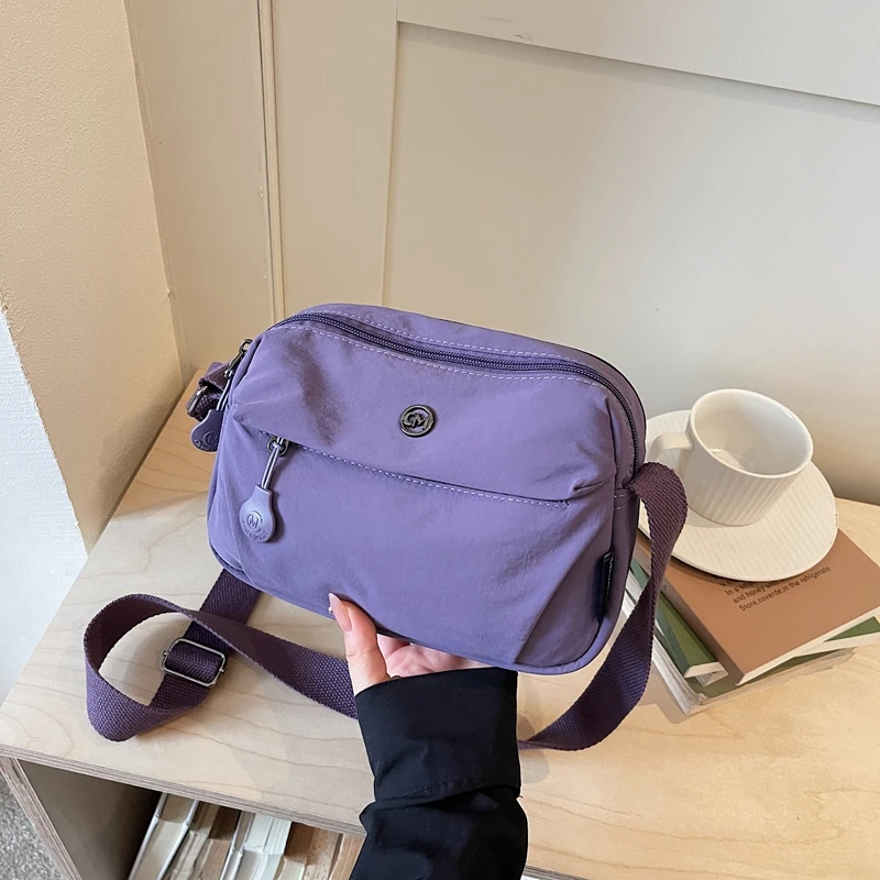 

New Nylon Single Shoulder Bag Women's Multi-Functional Casual Lightweight Waterproof Crossbody Bag Soft Square Handbag