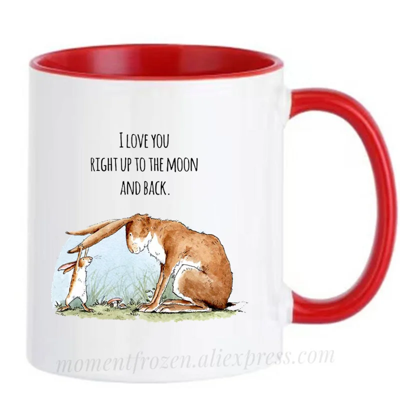 I Love You to the Moon and Back Rabbit Mug, Lover,Couples Wife Cup,Husband Coffee,Cocoa Tea Mugen,Valentines Gift,Milk Tableware