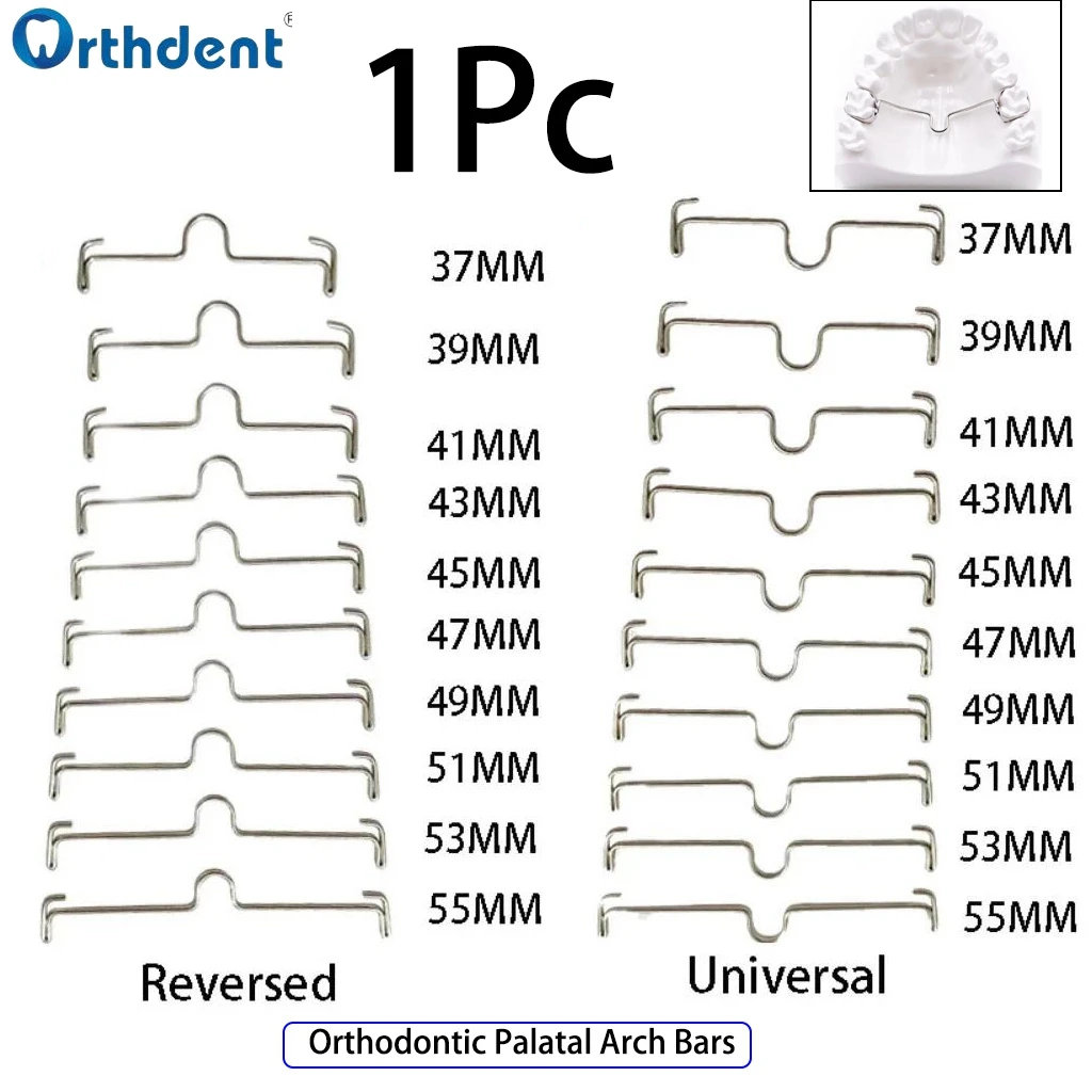 1PC Dental Orthodontic Palatal Bar Universal Reversed Transpalatal Arch Bars On The Molar Band With Lingual Sheath Distal/Mesial