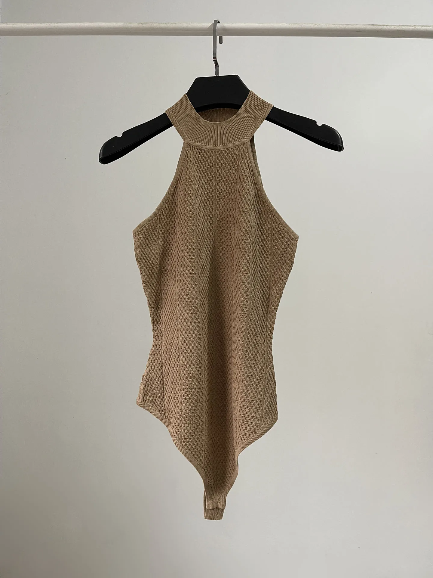 

American Sle Sexy Svel Collar Standup Knitted Jumpsuit Women's Slimming Inner Wear Top Ne Hanging Design