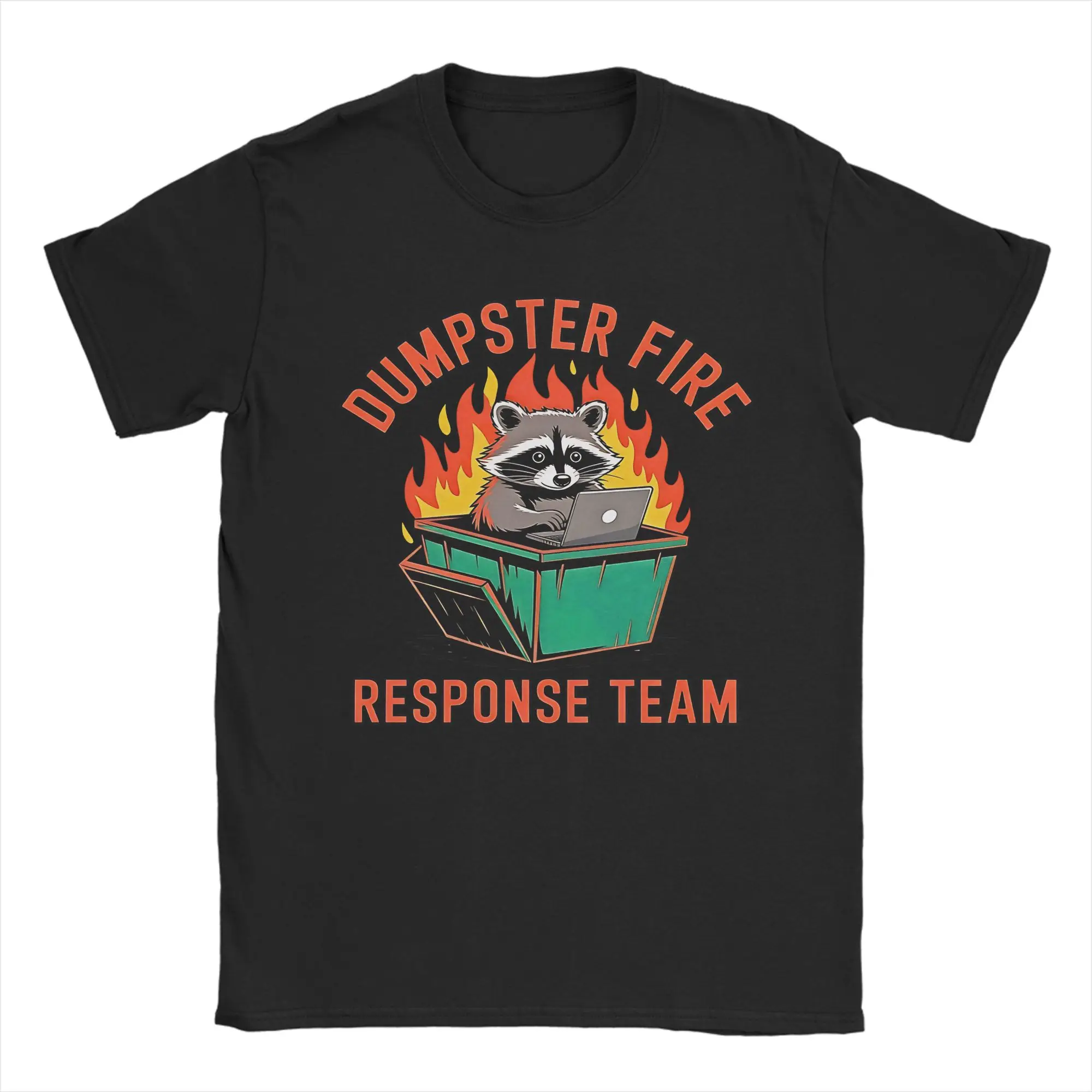 Dumpster Fire Response Team with Raccoon and Possum Men's T Shirts  Tee Shirt Short Sleeve O Neck T-Shirt Pure Cotton Clothes
