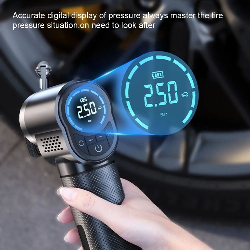 Wireless Tire Accessories Car Air Compressor Electric Smart Car Tire Air Pump for Car Motorcycle Bike Tire Boat Ball 150PSI