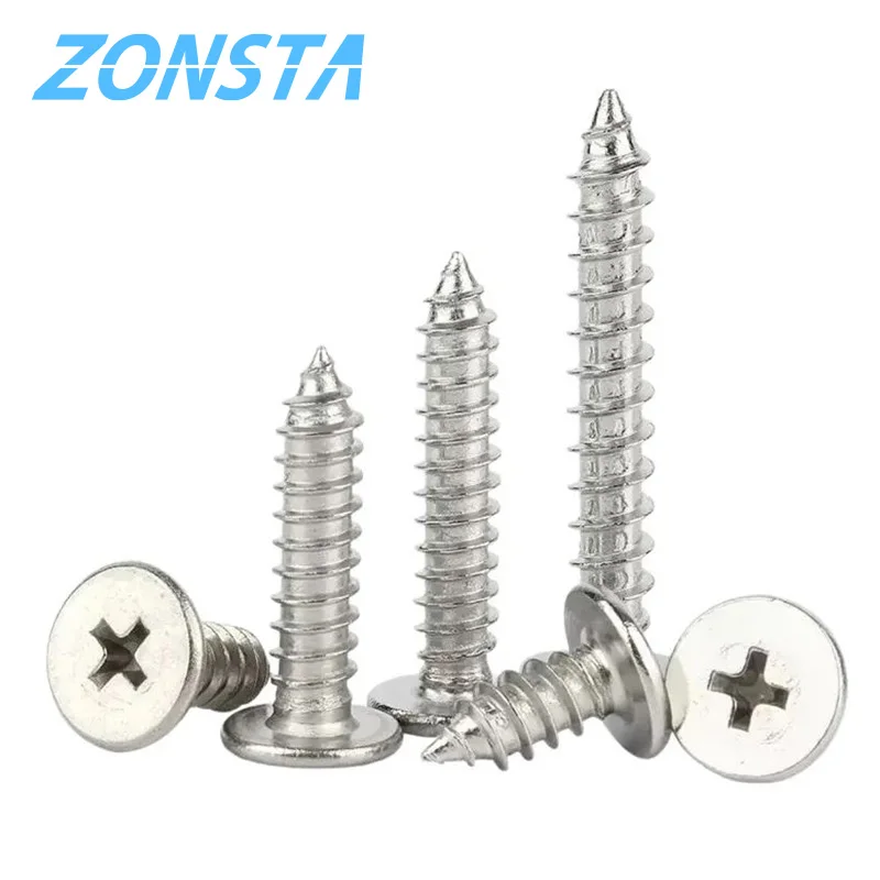 M2 M2.6 M3 M3.5 M4 M5 M6 Cross Phillips Ultradunne Super Lage Platte Wafer Hoofd 304 Roestvrij Staal Zelftappende Houtschroef