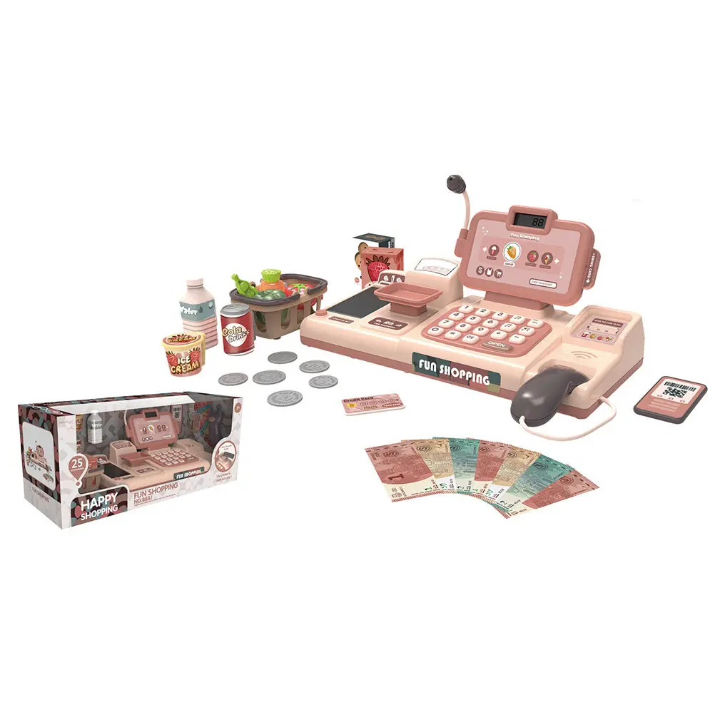 

Cash Register ABS Simulation Cash Register Red Simulation Cashier Machine Pretend Play Set Children Skill Development Role Play