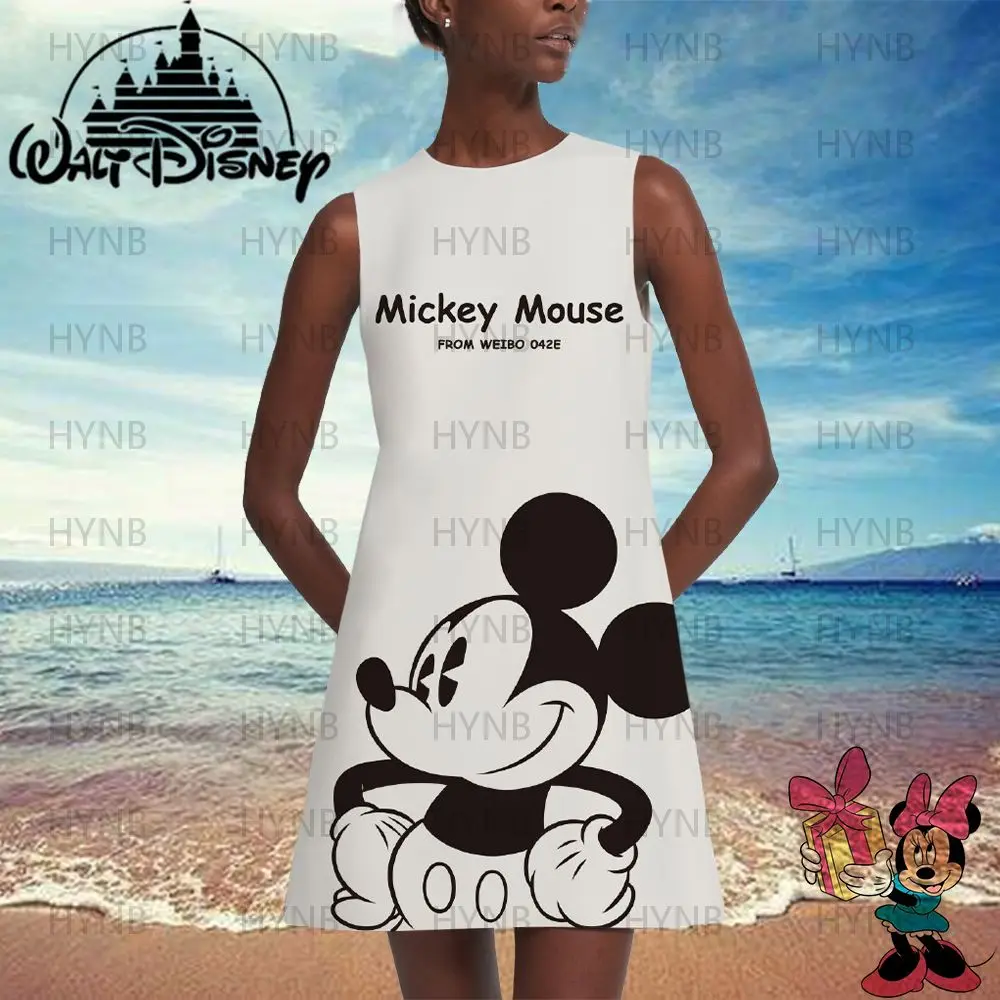 Vrouwen Jurk Minnie Mouse Mode Cover-Ups Boho Beach Mini Zomer Jurken Vrouw 2022 Print Party Mickey Sexy cool Afrikaanse Y2k