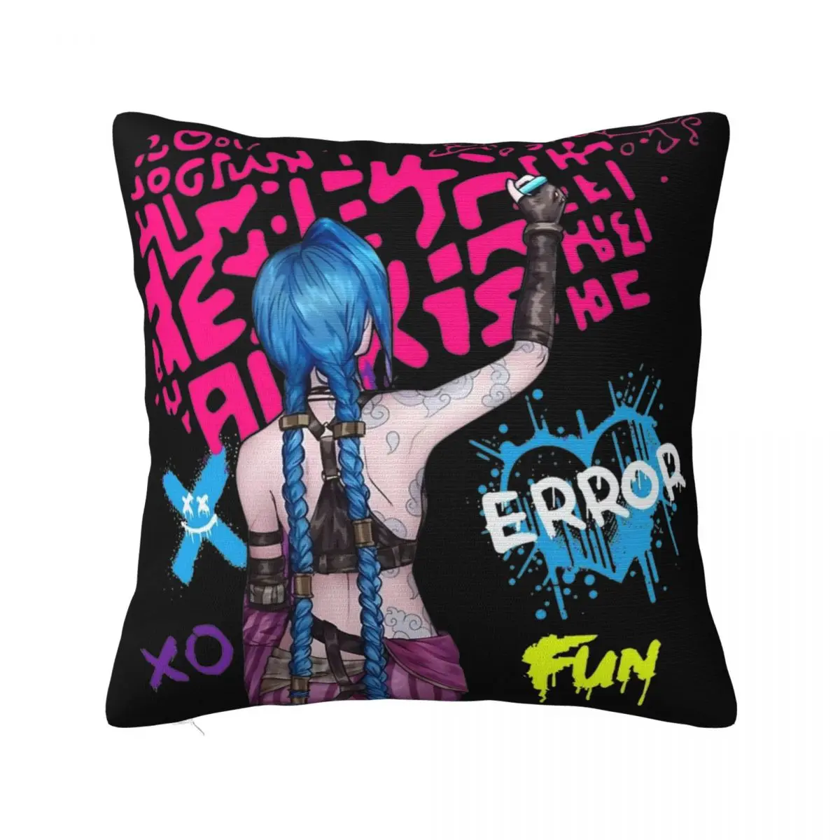 Jinx Arcane Pillowcase Printing Cushion Cover Decorations L-Leagues of Legend Game Pillow Case Cover Sofa Dropshipping 45X45cm