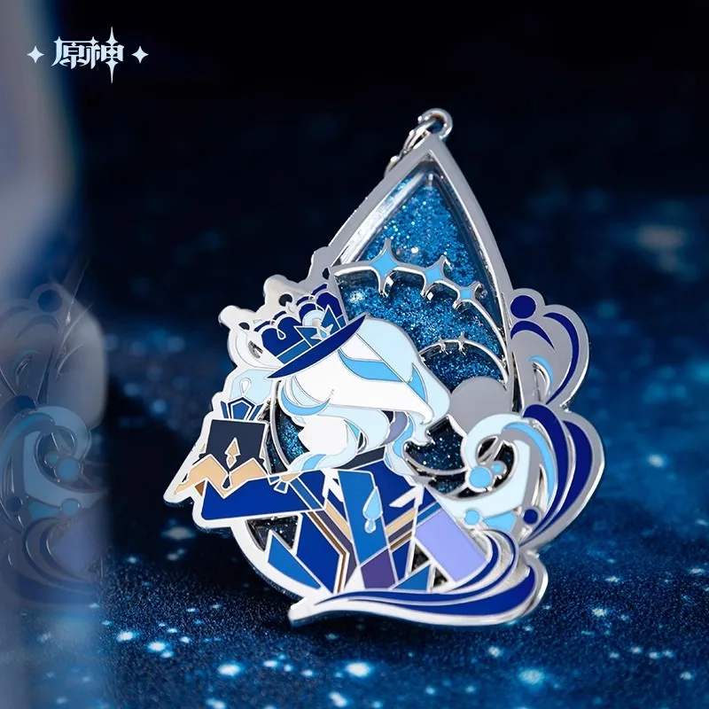 [Genuine] Genshin Impact Furina Anniversary Celebration Set Quicksand Metal Pendant Cups Saucers Plush Keychain Anime Cosplay