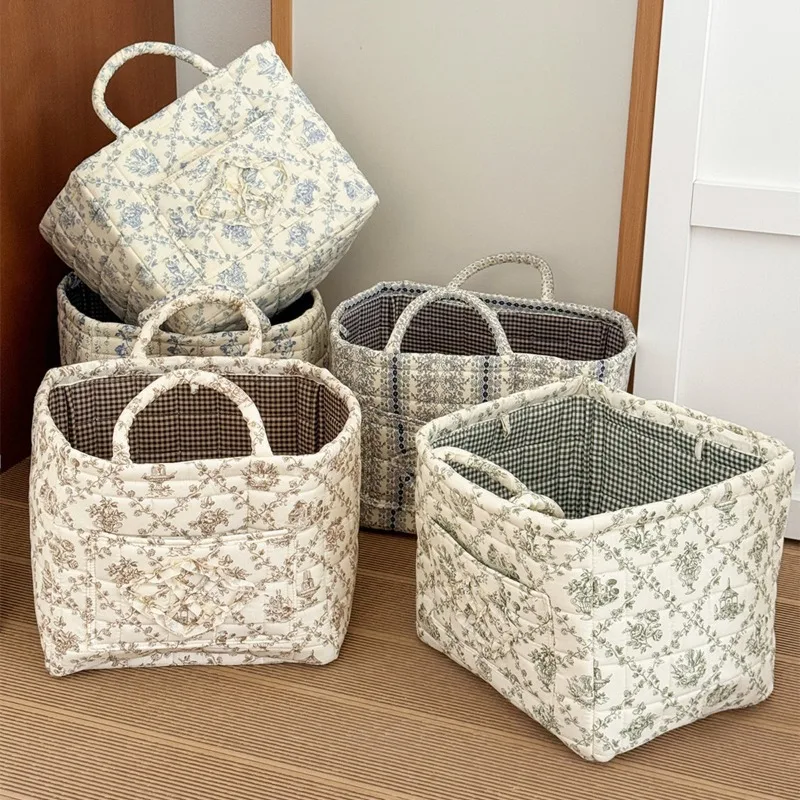 Vine Floral Laundry Basket Large Capacity High-value Household Storage Basket Lightweight Handheld Organizer