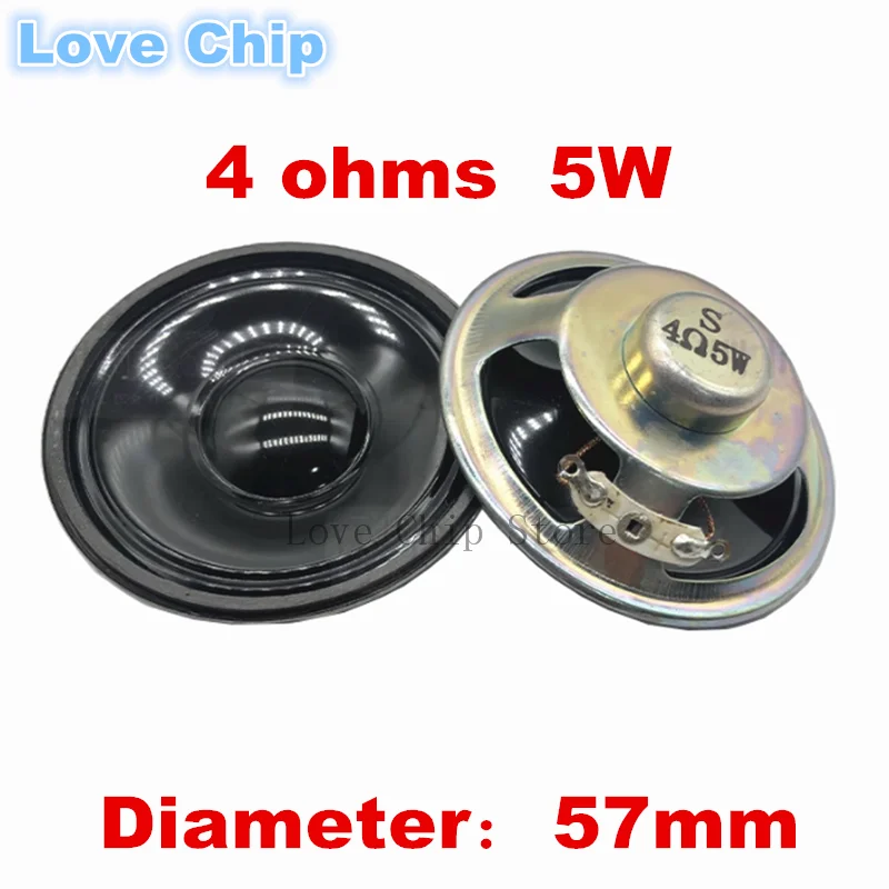 2pcs Ultra-thin Mini Waterproof Speaker 4 ohm 5 watt 5W 4R Diameter 57MM 5.7CM 6CM LoudSpeaker