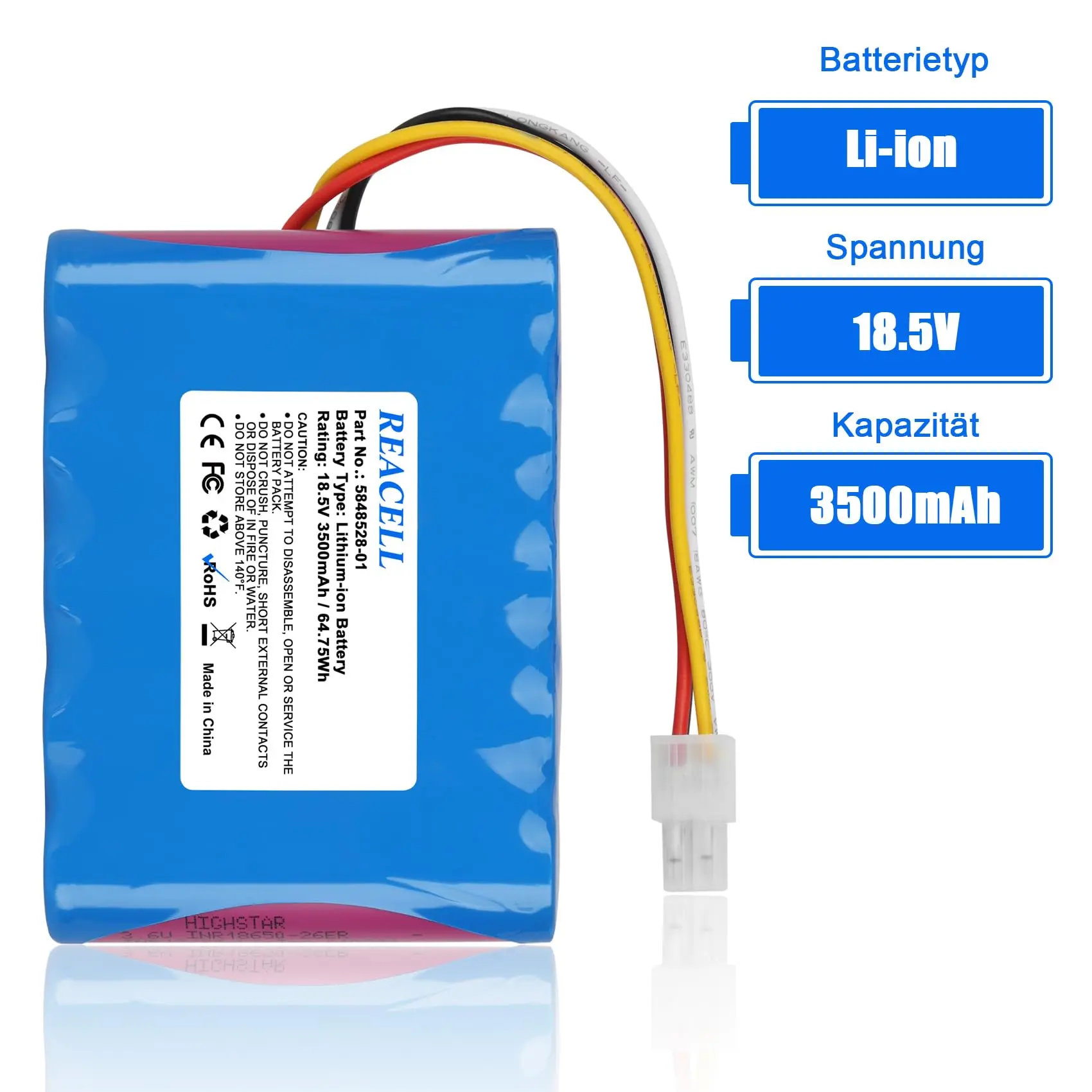 JYJZPB 18,5 V 3500 mAh Ersatzakku kompatibel mit Husqvarna Automower 310,315,315X Ersatz für 5848228