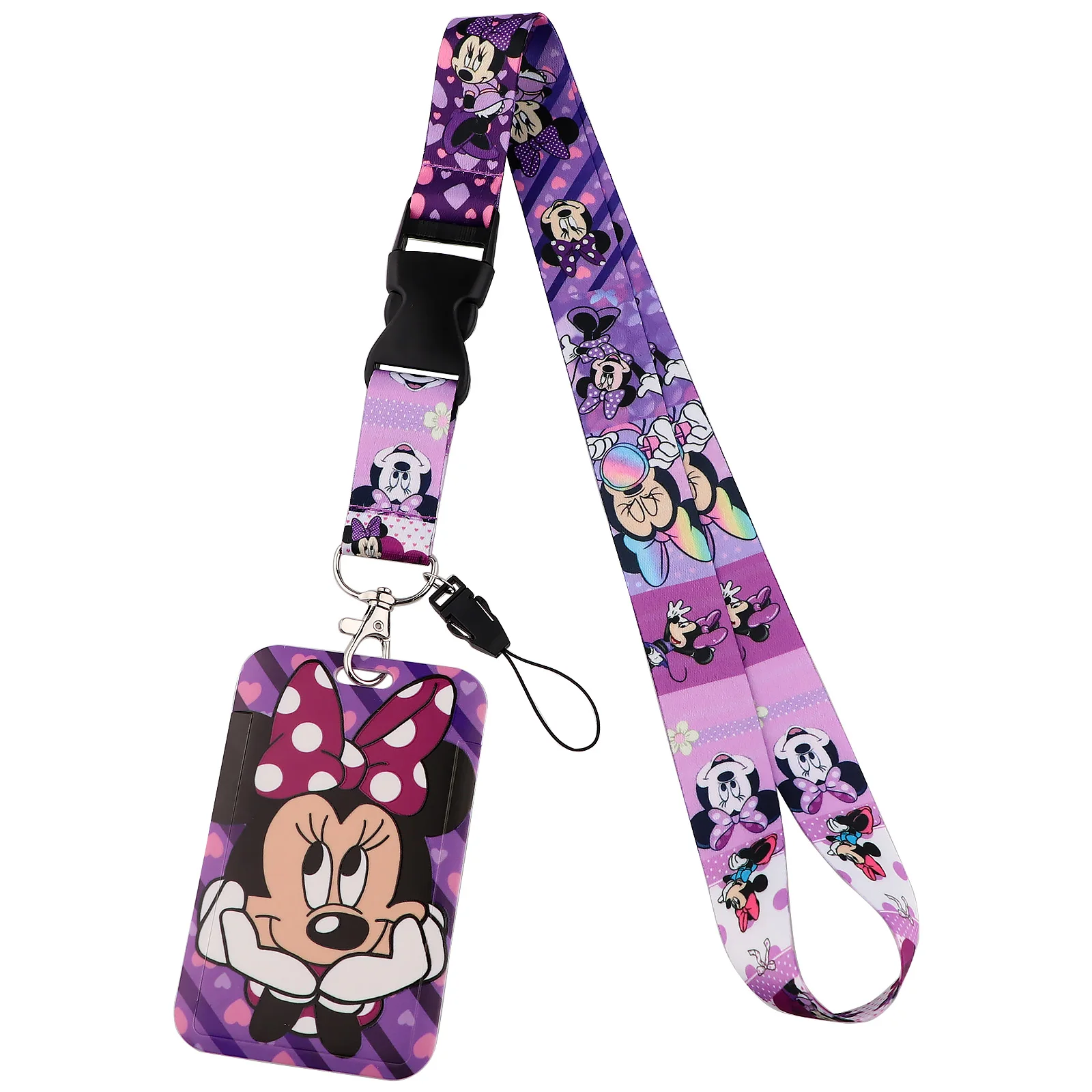 KKZ828 Mickey Mouse Lanyard Minnie Phone Rope ID Card Badge Holder Fashion Neck Strap Cartoon Keychain Lariat Kids Gifts