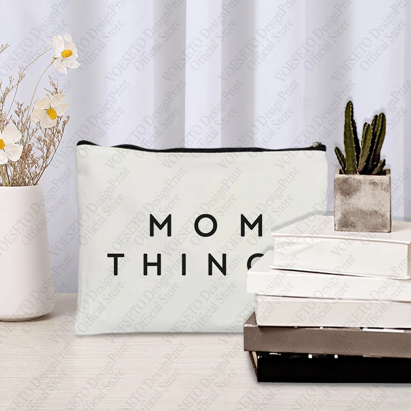 1 pc Mama Gift Best Mom pattern Makeup Bag, Travel Toilet Storage Bag, Party Gift Zipper Organizer, Cosmetic Pouch For Makeup image 3