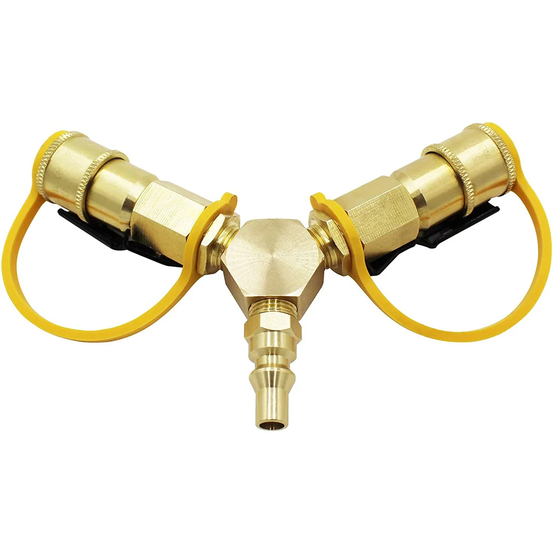 ABBY-1/4Inch RV Propane Quick Connect Y Splitter Adapter For RV To Grill & Quick Connect Propane Hose Fittings Connector