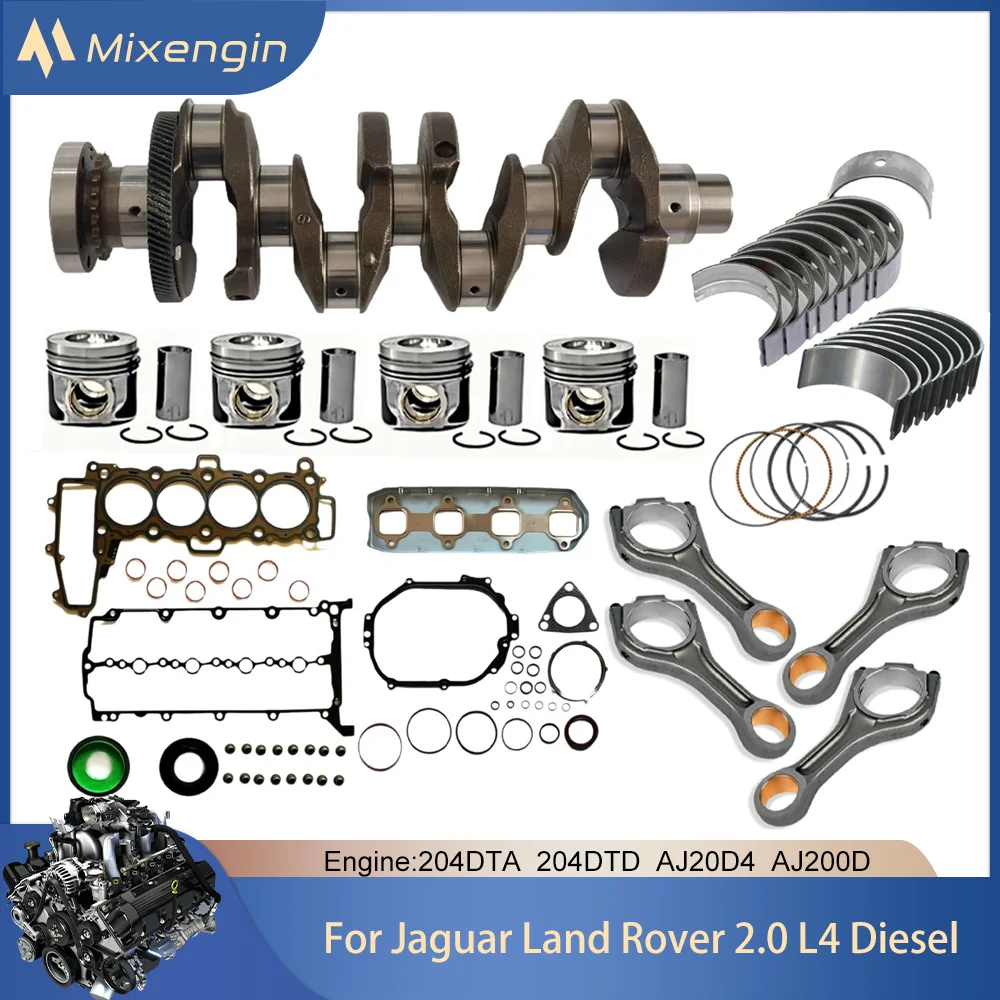 204DTA 204DTD Engine Crankshaft Piston Connecting Rod Bearing Gasket Kit For Jaguar XE XF Land Rover Range Rover 2.0L Diesel