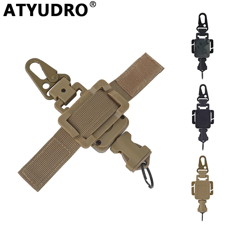 

ATYUDRO Tactical Multi-functional Retractable Buckle Keychain MOLLE Webbing Hanging System Camping Hiking Travel New Accessories