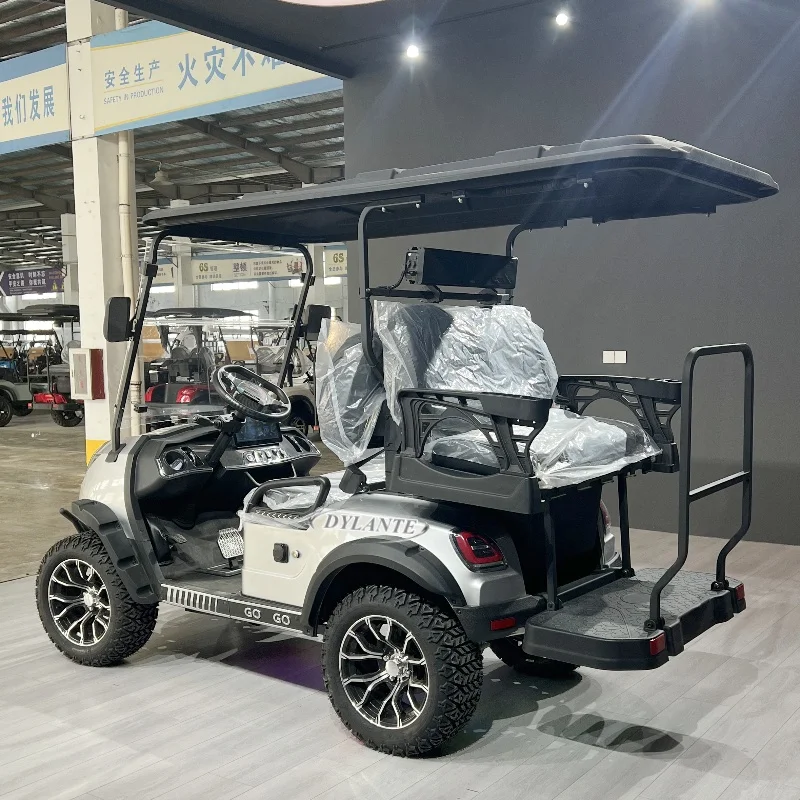 أفضل بيع لوحة طاقة شمسية 48/60/72 فولت عربة جولف للطرق الوعرة مع الزجاج الأمامي القابل للطي 4 مقاعد عربة جولف سيارة كهربائية للبيع #3