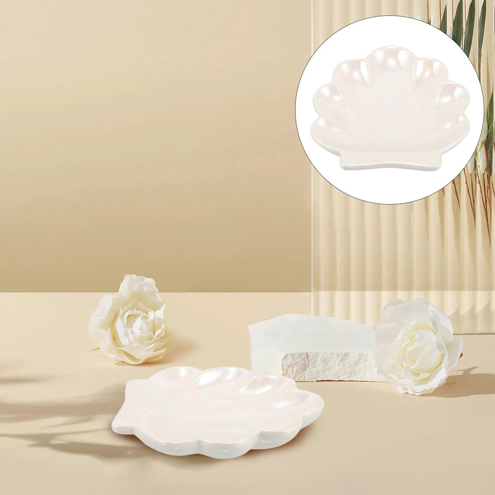 

Jewelry Cute Dish Room Decor Coastal Bathroom Aesthetic Ceramic Trinket Decorative Plate for Display Catch All Bowl