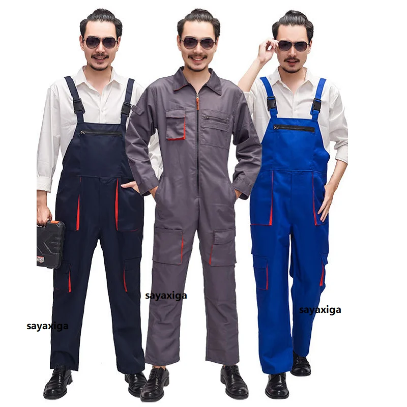 

Bib Overalls Work Overall Uniforms Men Women Work Coveralls Welding Suit Car Repairman Workshop Mechanics Dungarees Cargo pants