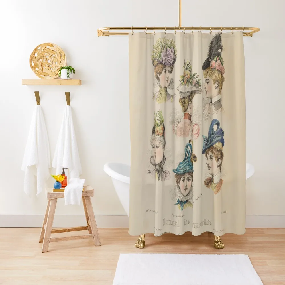 

Victorian spring hat collection from a vintage 1898 french magazine Shower Curtain Anime Bathroom Curtain