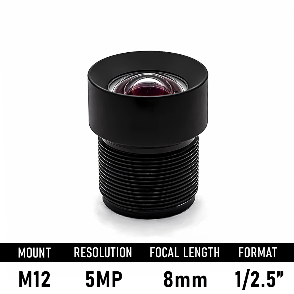 5MP 8.0mm No Distortion Camera Lens CCTV HD Lens Aperture F3.0 Format 1/2.5