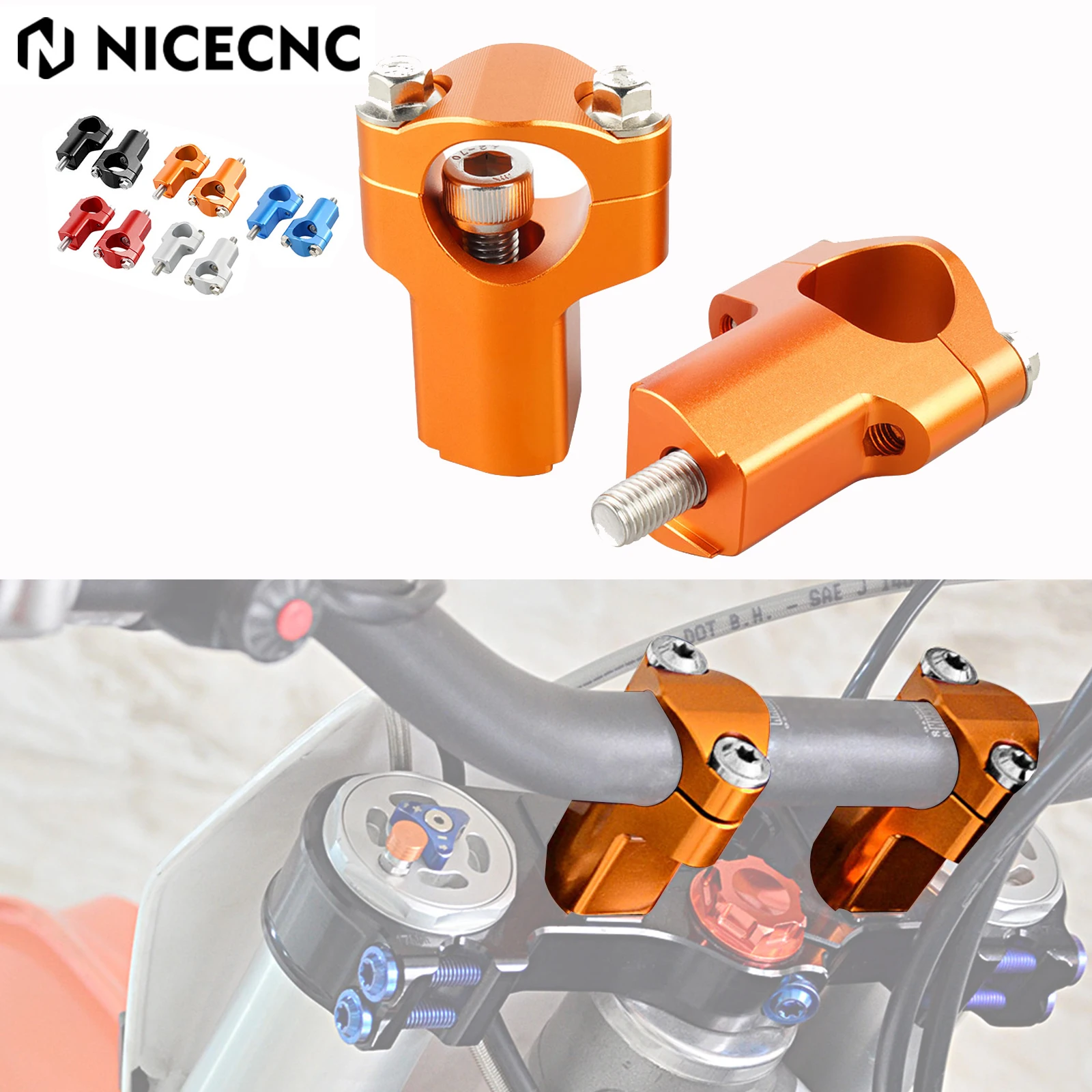 Aluminum 52mm Handlebar Riser Clamp Mount Brcket For KTM 125 250 300 350 450 XCW EXC EXCF 2016-2023 For Husqvarna BETA GasGas