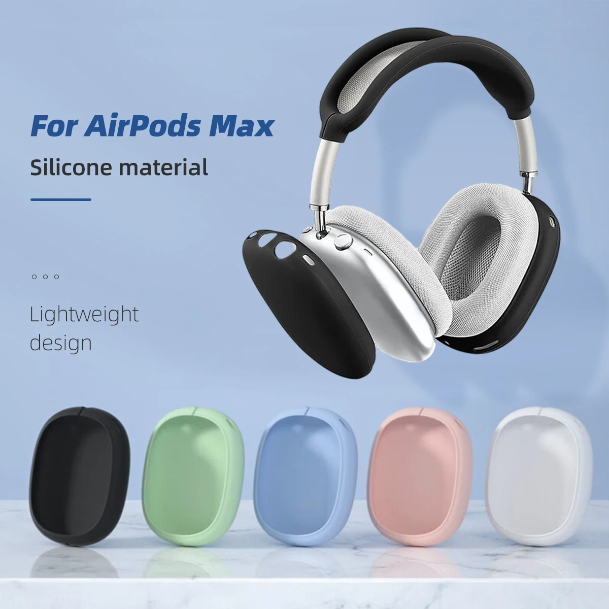 Funda de diadema suave a prueba de golpes para AirPods Max, funda protectora de silicona para auriculares, accesorios para auriculares