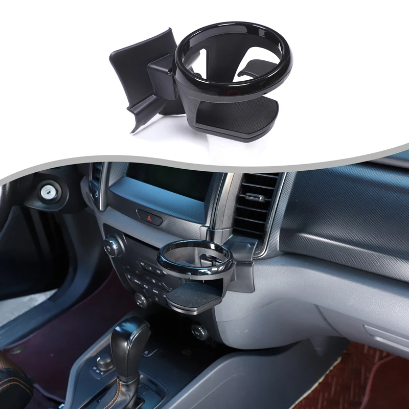 

1 шт., черный АБС-пластик для Ford Ranger 2015-2021, автомобильный навигационный экран, держатель для стакана с водой, аксессуары для модификации салона автомобиля