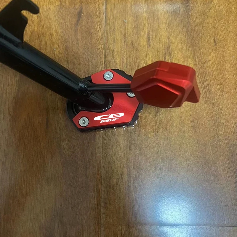 صالح لهوندا Cb650f Cb 650F 2014-2025 2024 دراجة نارية CNC اكسسوارات مسنده الجانب حامل القدم تمديد الوسادة و غطاء صمام الإطارات