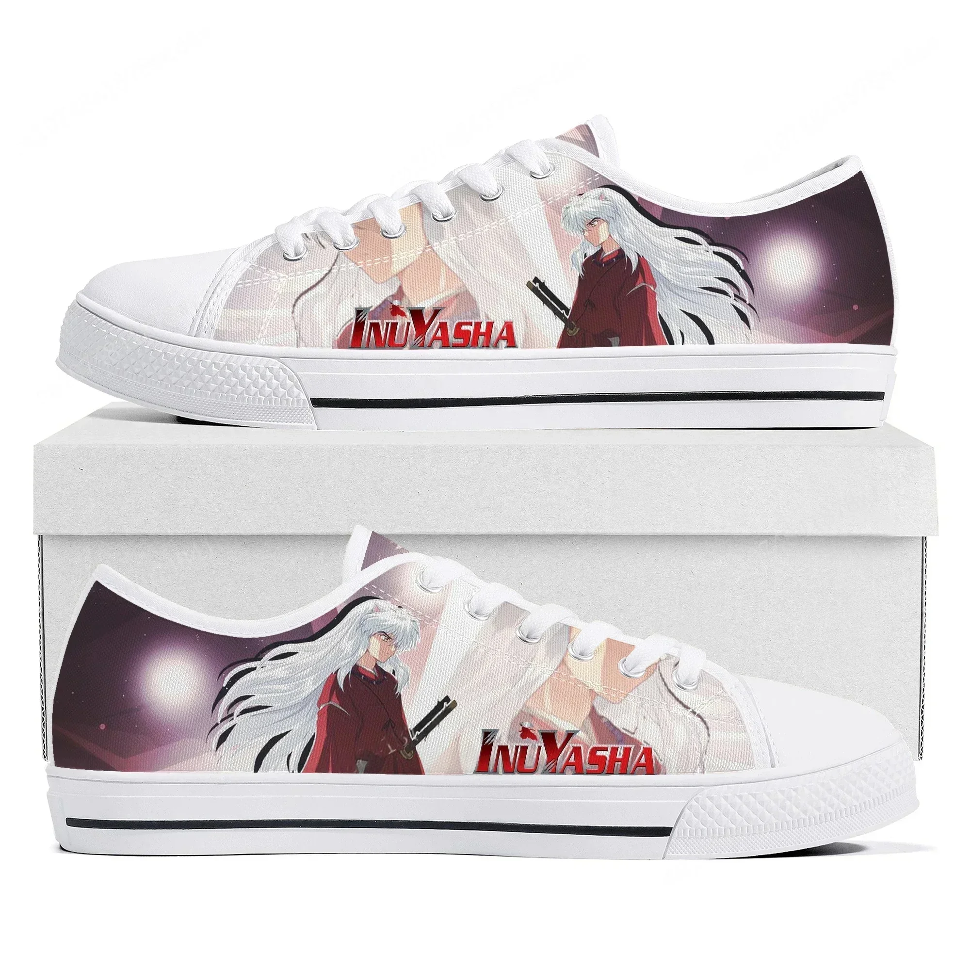 

Inuyasha Low Top Sneakers Womens Mens Teenager High Quality Canvas Sneaker Couple Japanese Anime Comics Manga Custom Made Shoes