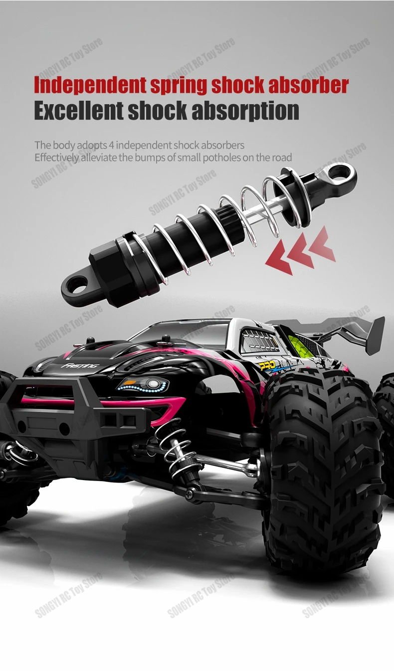 50 or 80KM/H Rc Cars 1/16 Off Drift Road 4WD with LED 2.4G Waterproof Remote Control Monster Truck for Adults and Kids Toy Gift