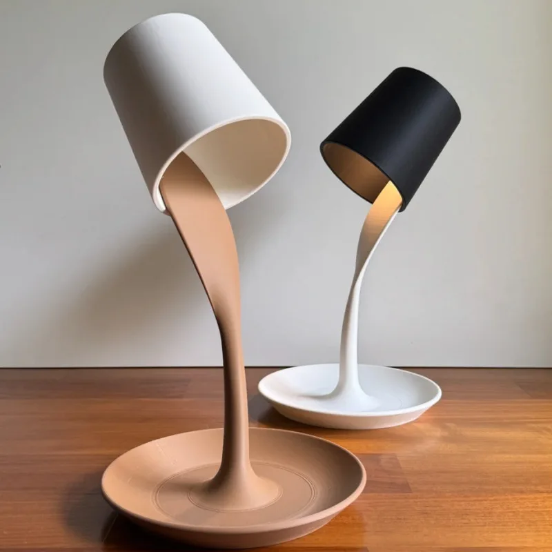 LED Desk Lamp with Tray Battery Operated Decorative Cordless Small Book Lamp Modern Art Home Decor Bedside Table Lamp Ornament