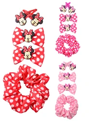 5 piece Classic Polka Dot cartoon scrunchie Bobby pin set for everyday hair accessories