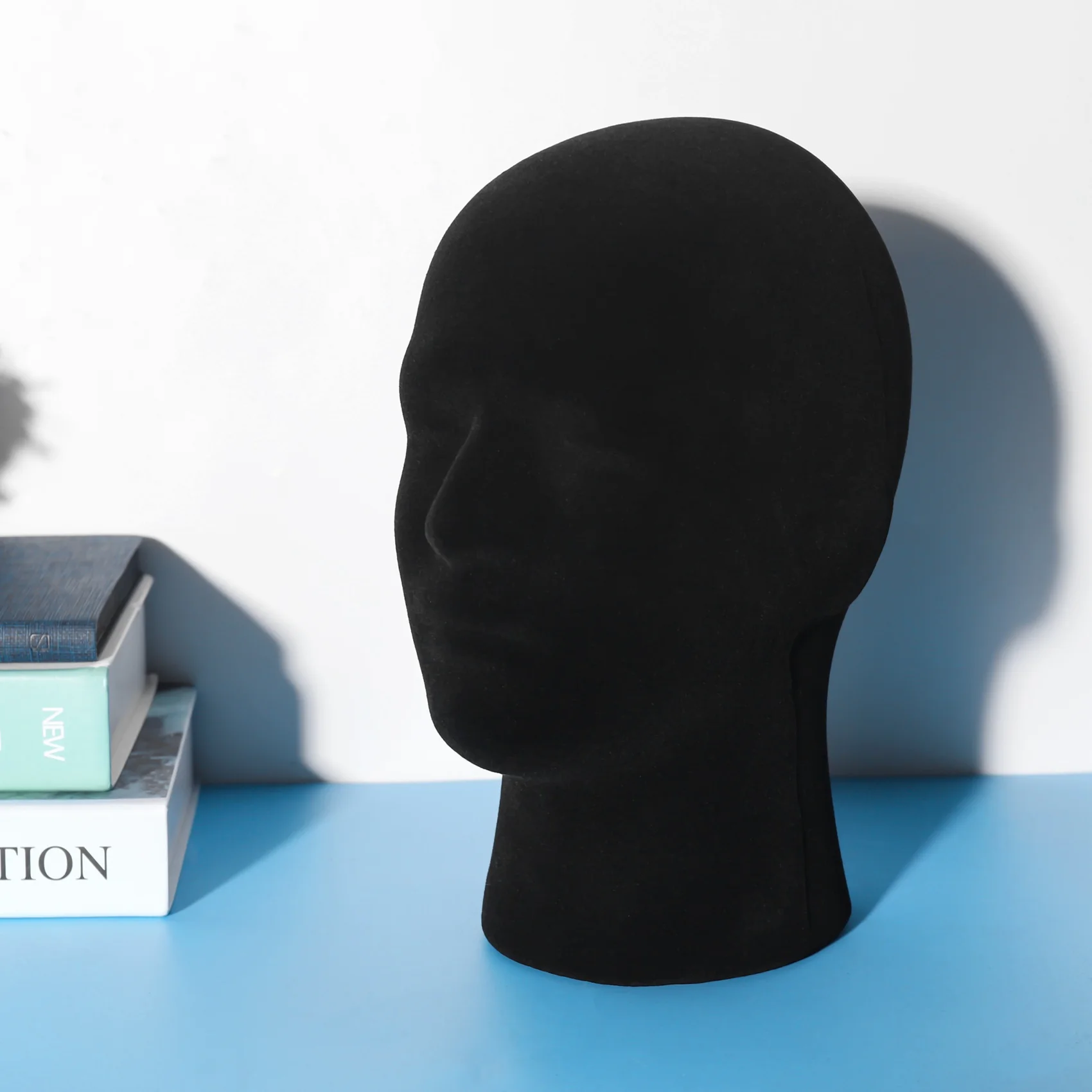 

KIKI Male Foam Mannequin Manikin Head Model Wigs Glasses Cap Display Stand Black