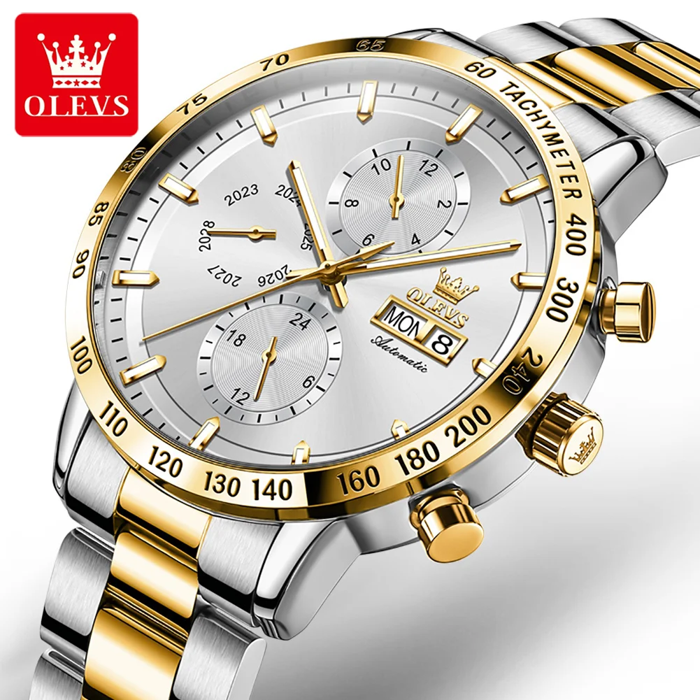 

OLEVS Brand Luxury Mechanical Watch for Men High Quality Stainless Steel Waterproof Date 24 Hours Business Mens Watches Relogio