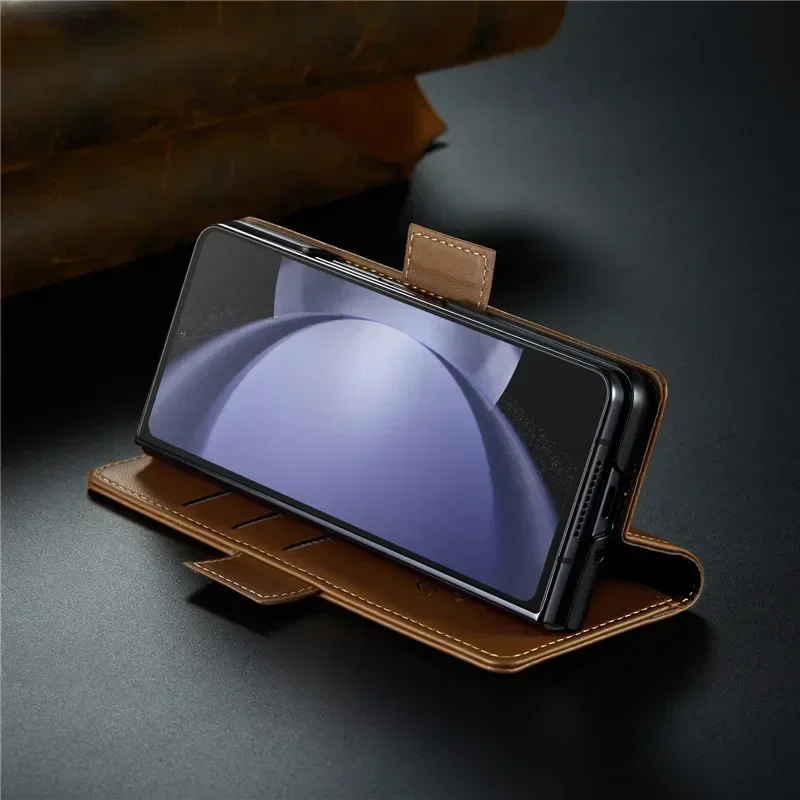 Custodia in pelle a portafoglio magnetica di lusso per Samsung Galaxy Z Fold 7 6 5 Custodia antiurto per porta carte per Galaxy Z Fold6