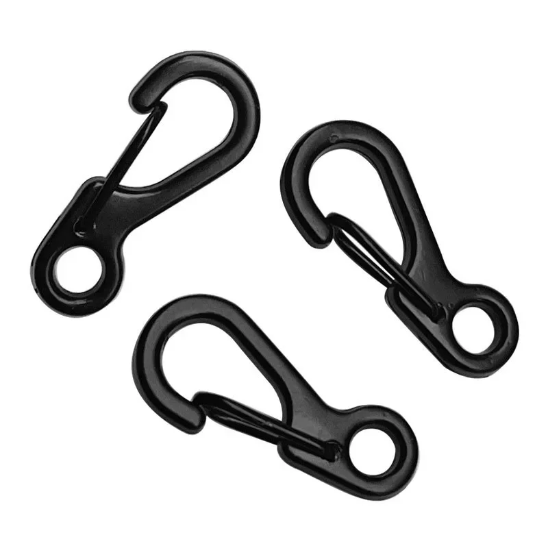 Portable Mini Zinc Alloy Spring Snap Hook Black Metal Quick Release Buckle Outdoor EDC Tactical Hanging Hook Camping Gear