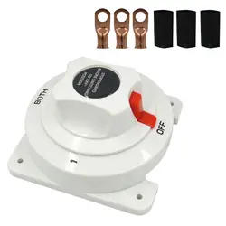 Marine DC Battery Selector Switch 1 2 Both Off 6-32V System 300 Amp Max High Power Disconnect Switch for Boat Battery Isolator