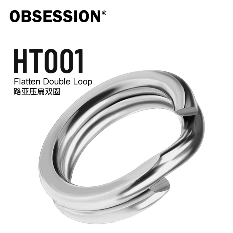 OBSESSION HT001 25pcs/bag Stainless Steel Split Ring Strengthen Solid Ring Connecting Double Loop Carp Tool Fishing Accessories