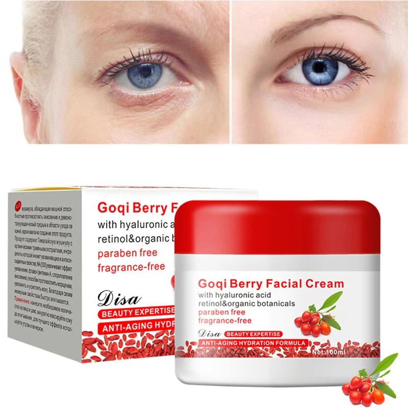 Crema facial reafirmante de bayas de Goji, 100G, cuidado hidratante de la piel, Lifting facial, reafirmante, hidratante, brillo facial, cuidado de la piel