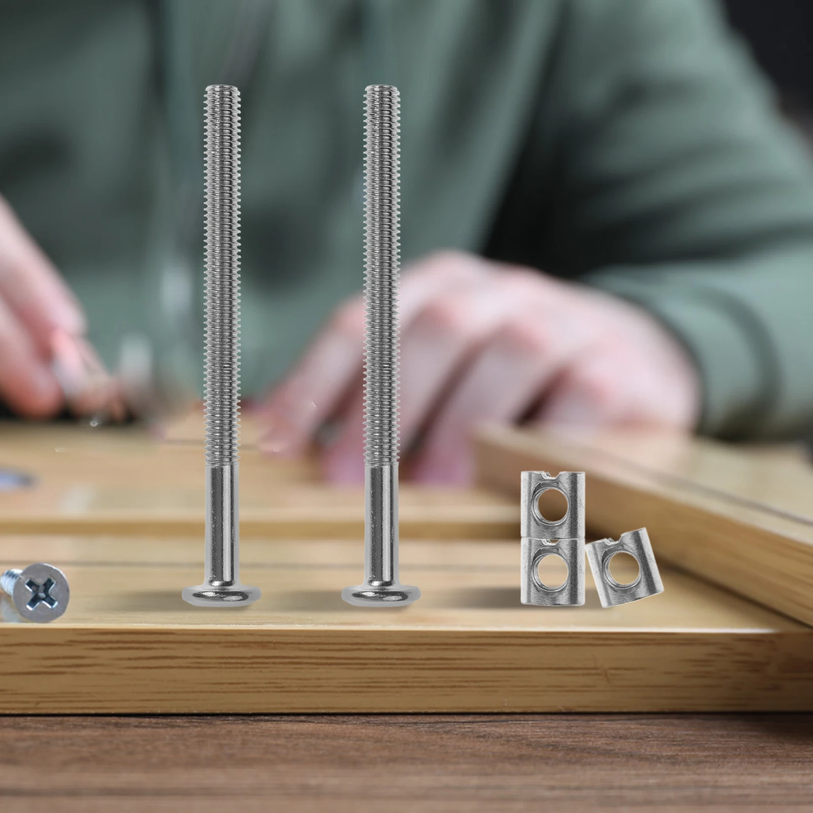 

1 set 1 Set Screws Bolts Assortment Kit Bed Frame Fasteners Furniture Connectors Wood Repair Hardware Crib Screws Nuts Bolt Kit