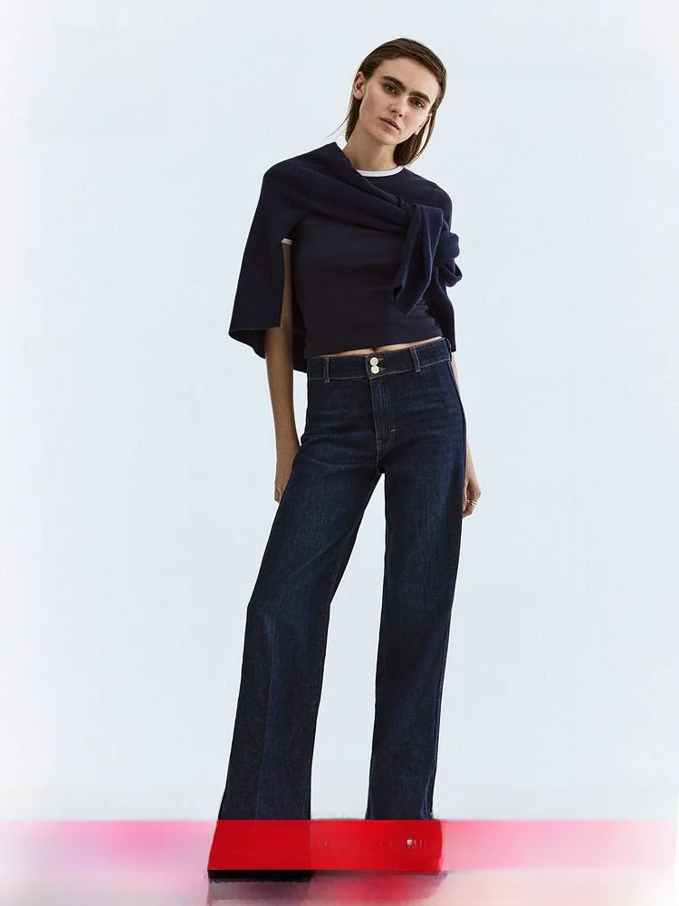 

High Waist Wide Leg Denim Jeans Women's Fashion Style Casual H&M Summer New Old Money Look 1318428 Ladies' Jeans