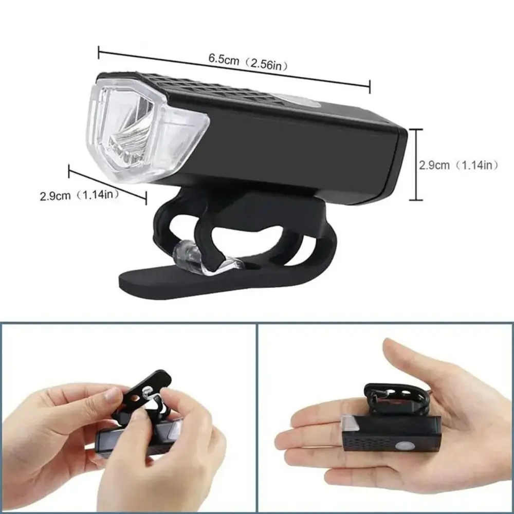 2 unids/set luces de bicicleta recargables por USB impermeables 3 modos de iluminación faro de bicicleta juego de luces traseras accesorios de bicicleta fáciles de instalar