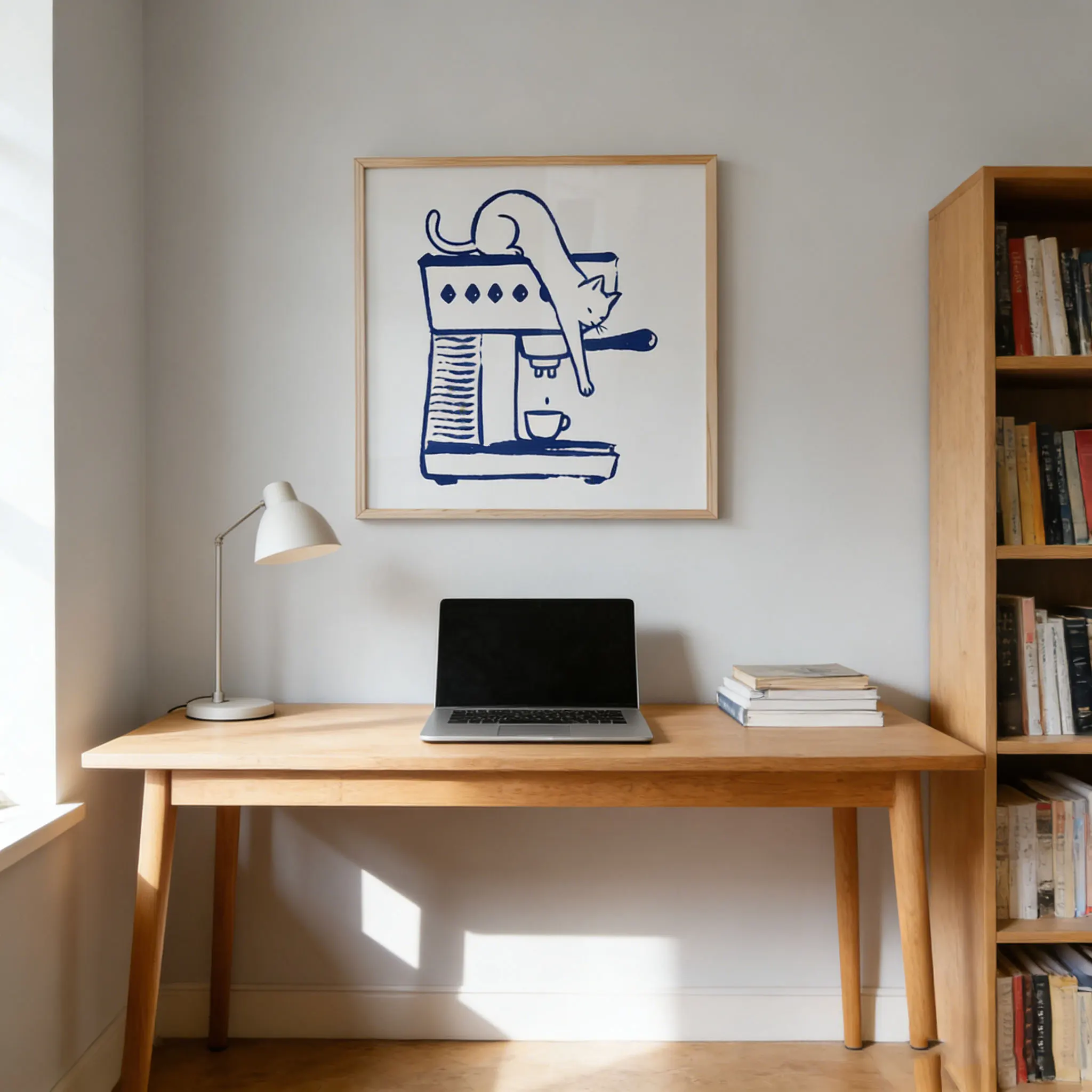 The Coffee Thief Poster, Square Cat Wall Art, Coffee Bar Decor, Retro Kitchen Print, Gift for Coffee and Cat Lovers, Minimalist image 5