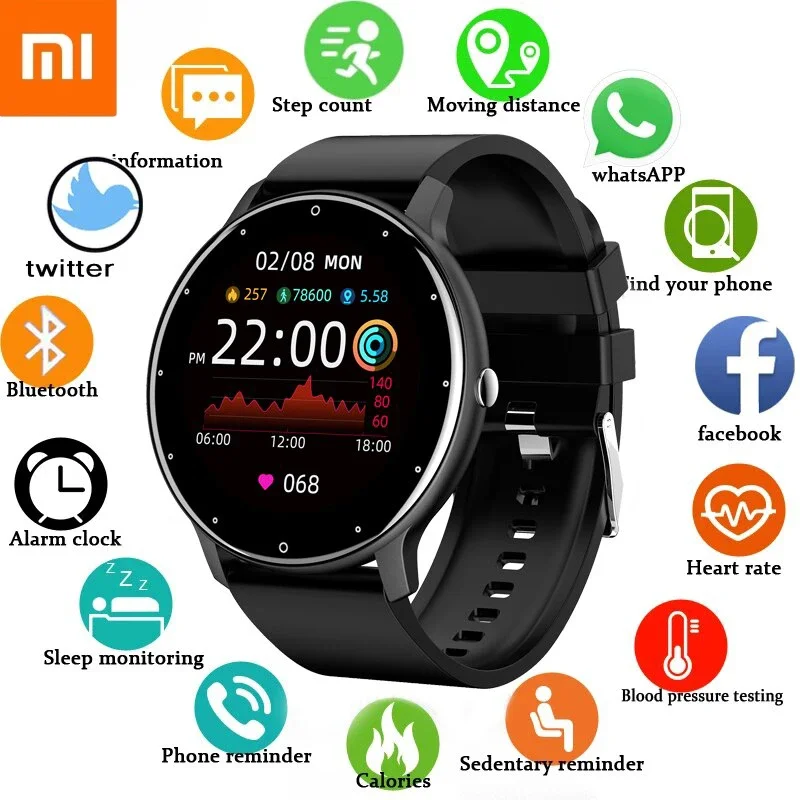 Xiaomi Smart Watch Women Men Full Touch Screen Bluetooth 5.2 Call Waterproof Watches Sports Fitness Tracker Factory IP67 ZL02