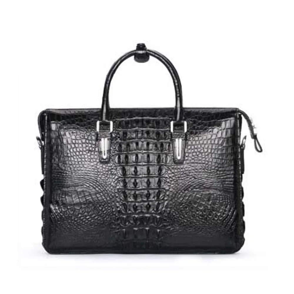 

madun crocodile briefcase male handbag big-capacity business affairs Men's bag black