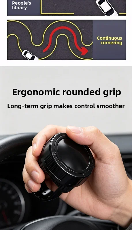 Universeller Auto-Lenkrad-Booster-Ball Kraftsparender Drehknopf mit Lagerung Lenkradgriffhalter Autozubehör – Detail 3