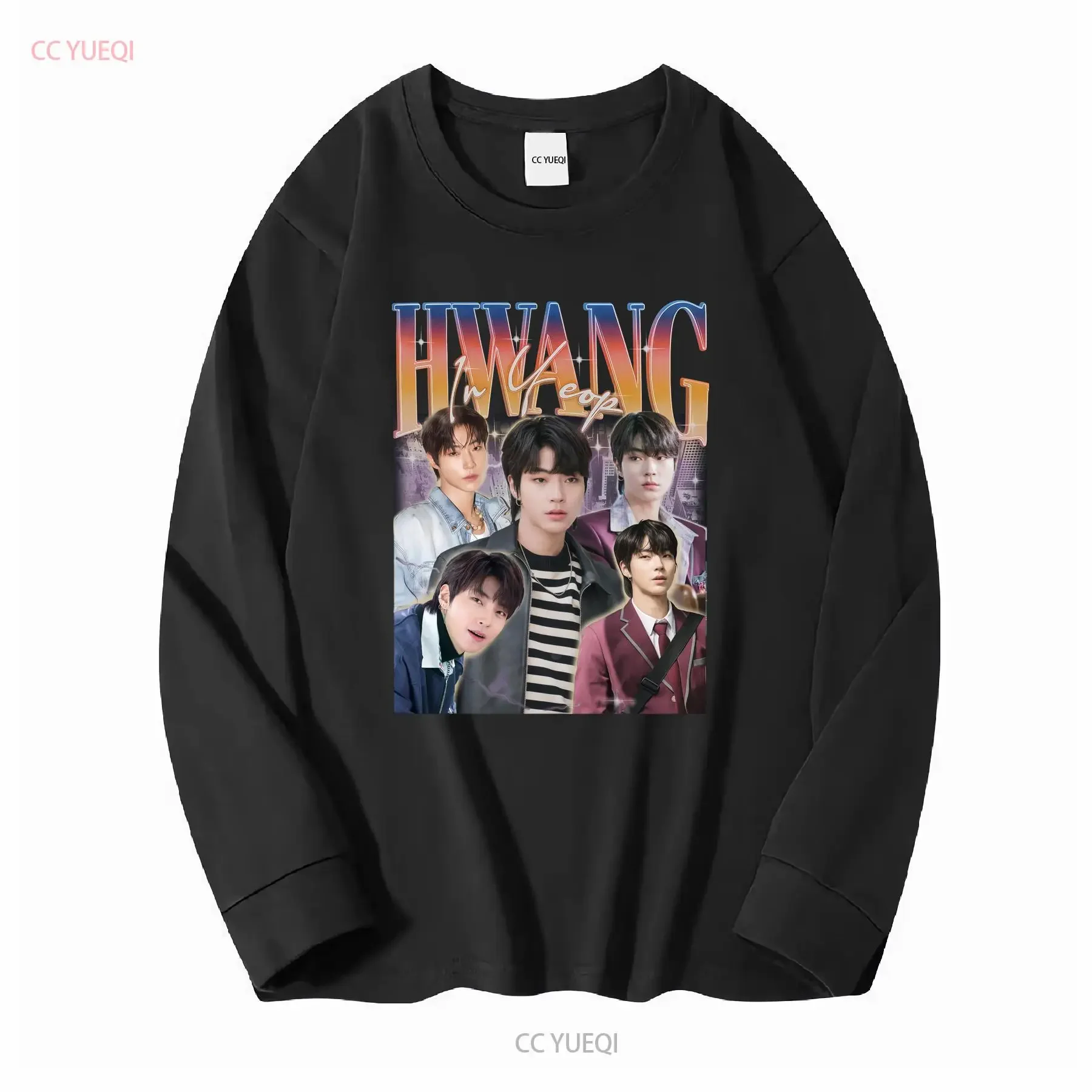 محدودة HWANG في YEOP ريترو تي شيرت المشجعين الكورية خمر الممثل طويلة أو قصيرة الأكمام خمر غسلها عادية للجنسين الشارع الشهير