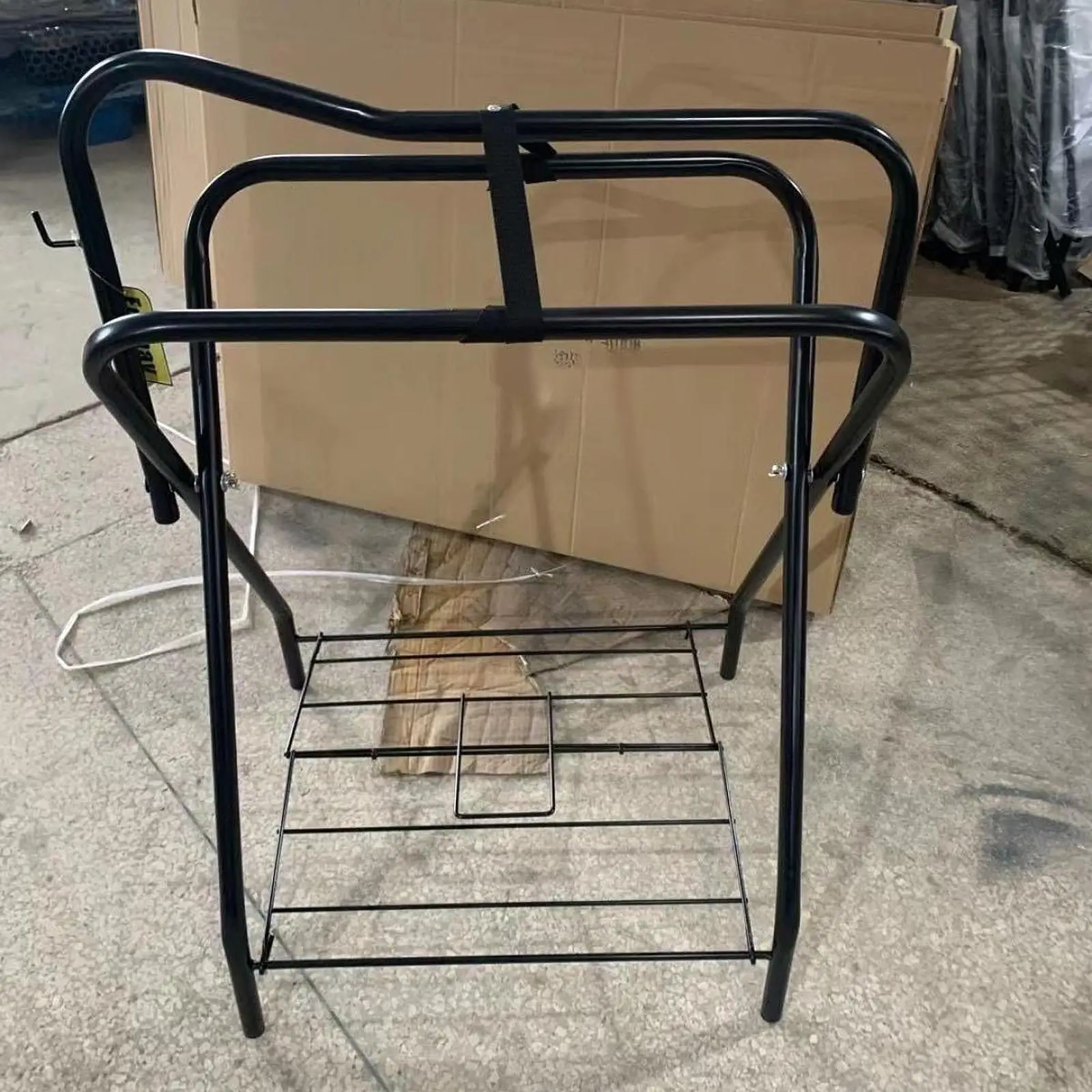 Saddle Rack Heavy Duty Saddle Storage Rack Saddle Stand Equipment Saddle Organizer Folding Floor Standing for Barn Tack Room